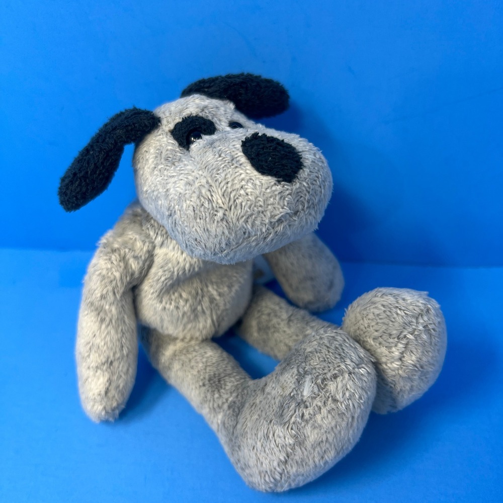 Animal Alley Plush Dog Small Gray Black Floppy 8" Stuffed Animal Puppy Toy 2000